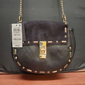 Black Saddlebag Style Crossbody Chain Strap Purse by INC International Concepts